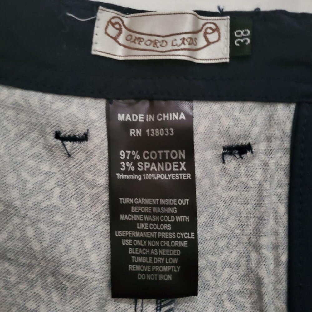 Oxford Lads Men’s Navy Print Patterned Cotton Stretch Walk Shorts Size 38 NWT - Picture 7 of 13